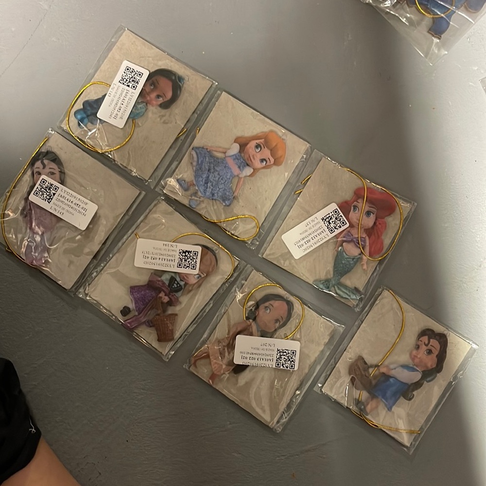 Disney Princess Ornaments - 7 total